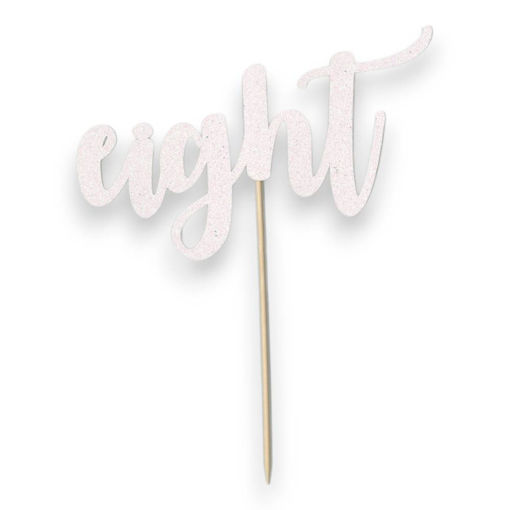 Picture of EIGHT CAKE TOPPER IRIDESCENT GLITTER